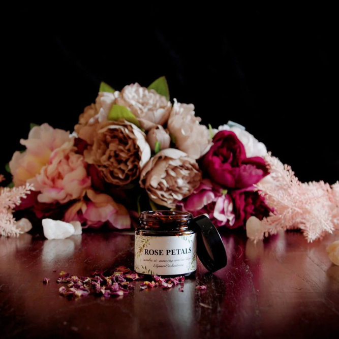 Rose Petals in Glass Jar